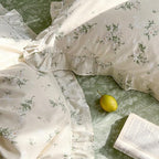 mixinni Reversible Sage Green Floral Duvet Cover Set Queen Size - Image 7