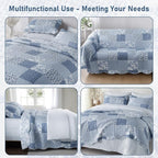 GOONE King Quilt Set 104"x90", Lightweight Washed Coverlet, Reversible Spring & - Image 5