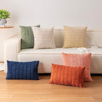 Aegero Pack of 2 Corduroy Decorative Throw Pillow Covers 18x18 InchSoft Boho - Image 4
