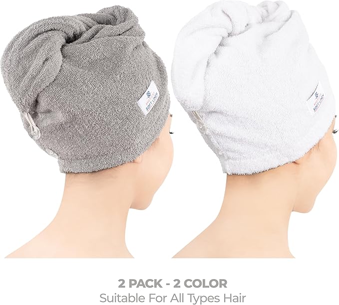 American Soft Linen 100% Cotton Hair Towels - Image 2