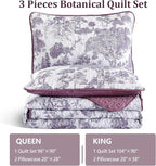 WONGS BEDDING Botanical Quilt Set Queen Size - Image 7