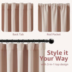 jinchan Chenille Blackout Curtains 84 Inches Long 2 Panels Light Pink Thermal - Image 9