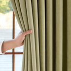 jinchan Chenille Blackout Curtains 108 Inches Long Sage Green Thermal Insulated - Image 8