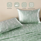 MR&HM Satin Bed Sheets with Elastic Corner Straps, Queen Size Sheets Set - Image 6