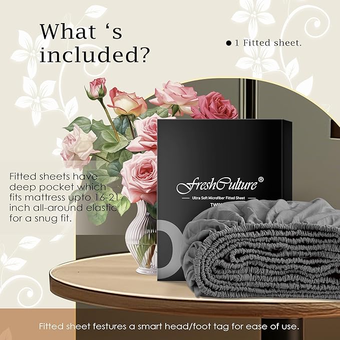 FreshCulture Full Fitted Sheet Only – Premium Hotel-Quality Fitted Sheet - Image 5