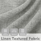 DriftAway Double Layer Linen Blackout Tie Up Curtains Thermal Insulated Fully - Image 3