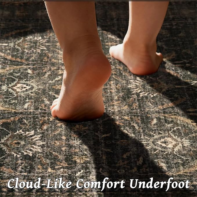 Washable 8x10 Area Rugs for Living Room, Boho Non-Slip Vintage Distress Large - Image 4