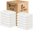 ZUPERIA White Bath Towels Bulk 12 Pack - Image 9