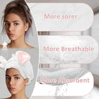 fhgnysm 2 Packs Microfiber Hair Towel, Hair Turbans - Image 4