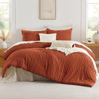 Andency Burnt Orange California King Size Comforter Set, Cal King Boho - Image 2