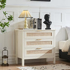 LEYAOYAO 31.5" Wide Rattan Night Stand, Large Boho Nightstand, Bedside Table - Image 4