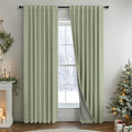 Light Sage Green Back Tab Blackout Curtains by Pitalk
