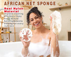 2 Pack African Net Sponge Exfoliating Body Scrubber Bath Sponge - Image 3