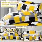 Tyrot 3 Piece Yellow Grey Quilt Set King Size Yellow Gray White Geometric - Image 3