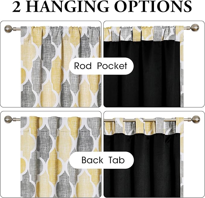 Beauoop 100% Blackout Curtains 63 Inches Long 2 Panels - Image 2