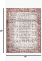 Loloi Layla Collection LAY-12 Ivory/Brick 5'-0" x 7'-6" .13" Thick Area Rug - Image 2