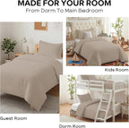 Cozyide Linen Twin Duvet Cover, 2 Pieces Bedding Duvet Covers, Soft Breathable - Image 7
