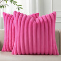 Pallene Faux Fur Plush Throw Pillow Covers 18x18 Set of 2, Luxury Soft Fluffy by PALLENE