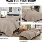 Cozyide Linen Duvet Cover Full Size, 3 Pieces Bedding Duvet Covers, Soft - Image 7