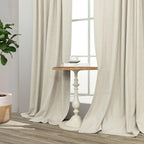 Black Out Curtains 108 Inch Long 2 Panel Set Burlap Primitive Cottage Linen - Image 8