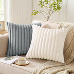 Pallene Faux Fur Plush Throw Pillow Covers 16x16 Set of 2, Luxury Soft Fluffy - Image 5