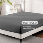 ROSE&RISY Dark Grey King Sheet Set, 4 Pieces Soft Bedding King Sheet Set - Image 4