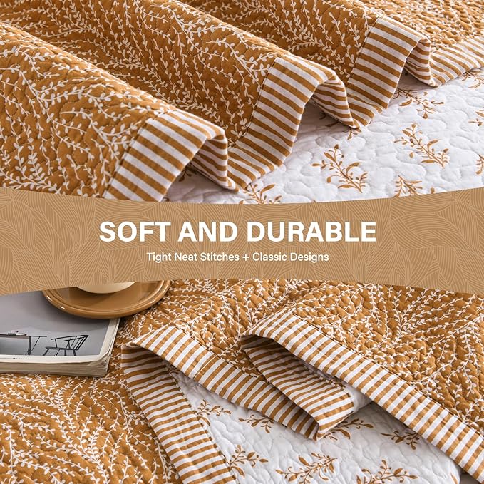 SahSahCasa Quilt Set Queen Size, 100% Cotton Quilt Bedding Set Bedspread - Image 6