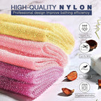3 Piece Bright Style African exfoliating net Exfoliating Shower Set Long Bath - Image 4