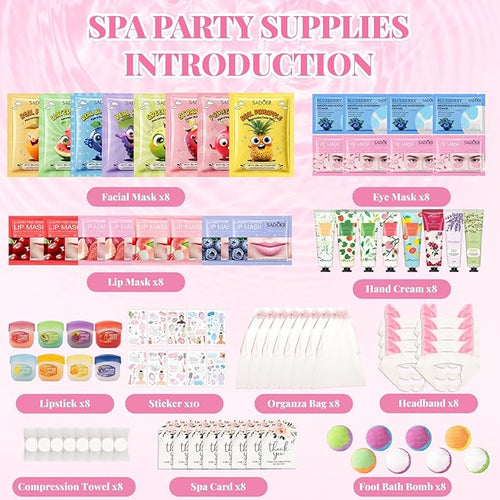 90PCS Spa Party Supplies for Girls, Sleepover Party Supplies for Girls - Image 2
