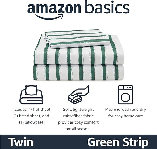 Amazon Basics Kid's Soft Easy-Wash Lightweight Microfiber 3-Piece Sheet Set - Image 2