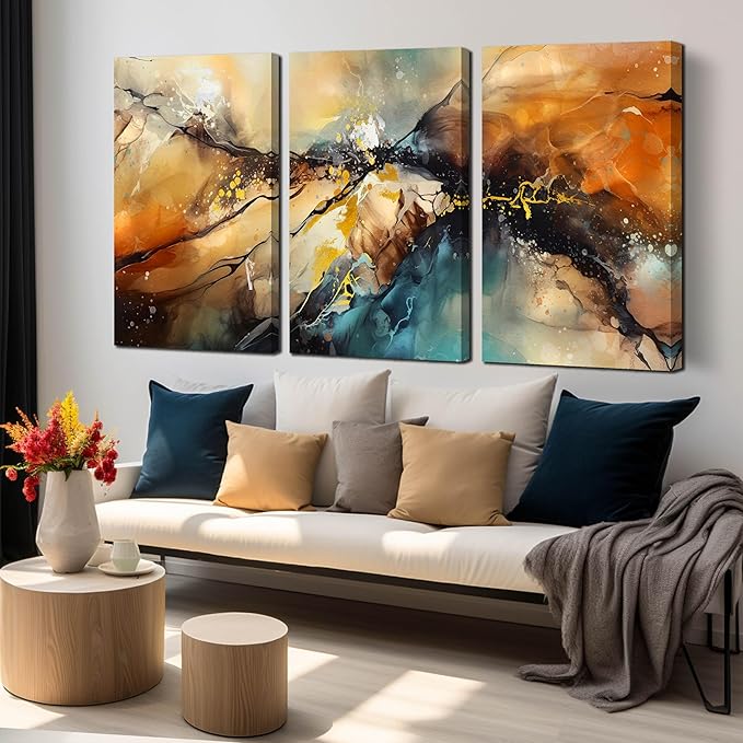 Abstract Living Room Pictures Wall Decor by HUBOSKNCANVASWALLART