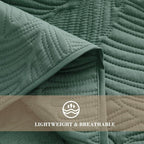 Exclusivo Mezcla King Size Quilt Bedding Set, Lightweight Green Quilts King Size - Image 5