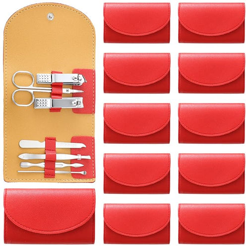 12 Set Manicure Set Bulk Mini Manicure Nail Clipper Kit 7 in 1 Stainless Steel by Lanties