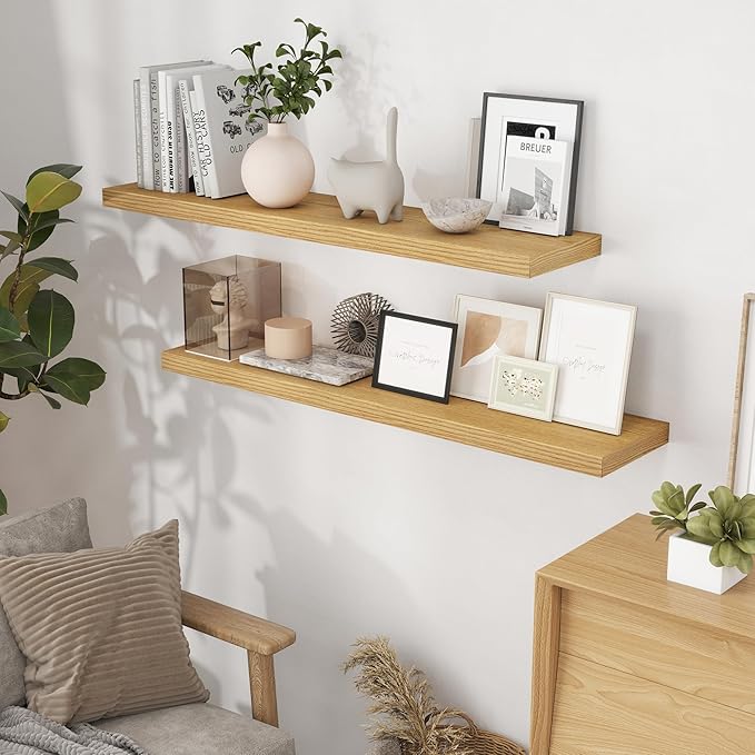 Fun Memories Floating Shelves for Wall, 48 x 9.3 Large Floating Shelf Wall - Image 2