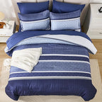 WONGS BEDDING Comforter Set King Size 7 Pieces, Patchwork Soft Lightweight - Image 4