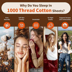 LBRO2M Split King Sheet Sets for Adjustable Bed 1000 Thread Count 100% Egyptian - Image 4