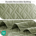 Comfort Spaces Twin Quilt Set Modern Reversible Diamond Coverlet Twin Bedding - Image 5