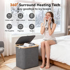 35L Large Towel Warmer/46L Laundry Basket, 2-in-1 Innovative Design, Foldable - Image 5