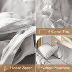 SONORO KATE 100% French Linen Duvet Cover King Size, Soft Breathable - Image 8