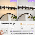 Modern LED Bathroom Light Fixtures Dimmable 5-Light Black Vanity Light - Image 4