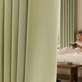 jinchan Chenille Blackout Curtains 96 Inches Long 2 Panels Sage Green Thermal by JINCHAN