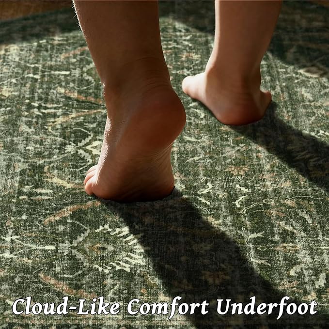Washable 2x3 Entryway Rug, Boho Non-Slip Door Mat Vintage Distress Small Rugs - Image 4