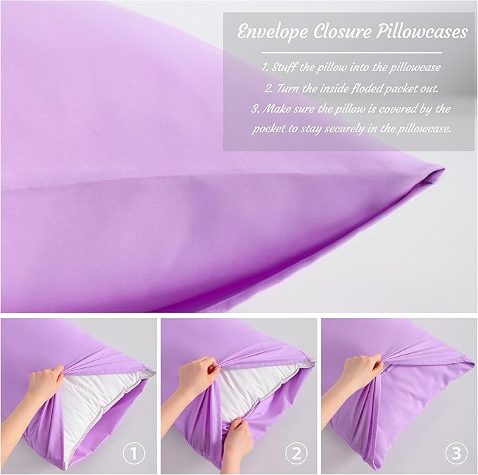 NTBAY King Pillow Cases Set of 2, 2 Pack Brushed Microfiber 20x40 Pillow Cases - Image 4