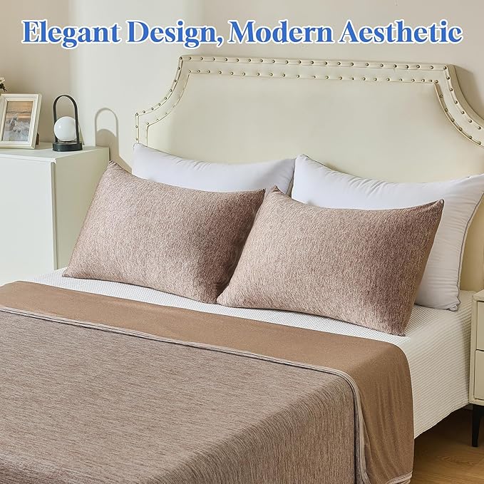 CHOSHOME Cooling Pillow Cases Zipper Pillow Covers Q-Max > 0.45 Zippered - Image 7