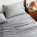 Cotton Flat Sheets Only, 600 TC 100% Cotton Flat Sheet Top Sheet Only, TwinXL - Image 2