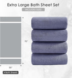 4 Piece Extra Large Bath Towel 35"x70" Oversized Bath Sheet Bath Towel Set - Image 5