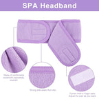 Whaline Spa Facial Headband 4 Packs Head Wrap Terry Cloth Headband Adjustable - Image 3