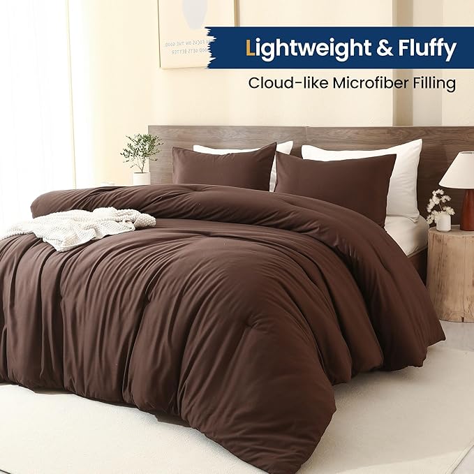 Paxrac Earthy Brown California King Comforter, 3 Pieces Oversized King - Image 3