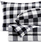 BEDELITE Fleece Sheets Queen Size Bed Set, Luxury Red and Black Plaid Winter by BEDELITE