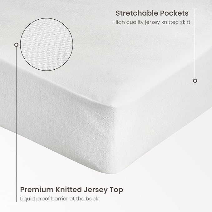 Bioweaves Organic Cotton Jersey Twin Waterproof Mattress Protector Pad |39" x - Image 3